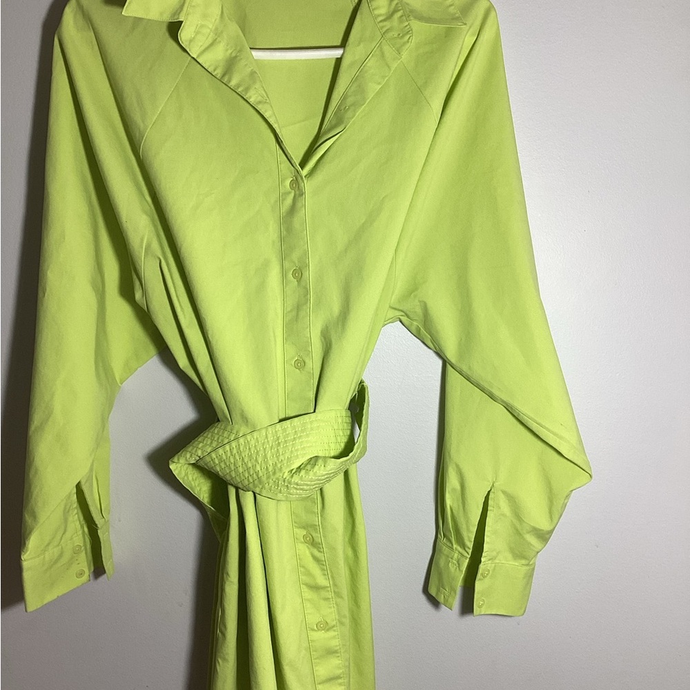 Express Neon Green Shirt Dress